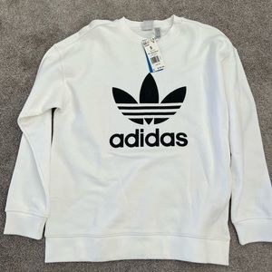 BRAND NEW ADIDAS WHITE BLACK LOGO SIZE SMALL